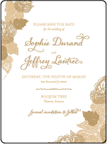 Divya Formal Letterpress Save The Date Design Small
