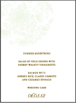 Dolce Letterpress Menu Design Small