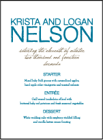 Drawing Room Letterpress Menu Design Small