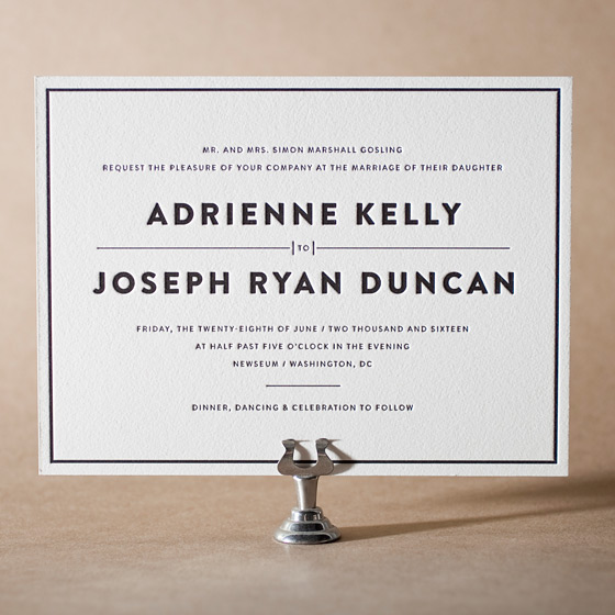 Duncan Letterpress Invitation Design Small