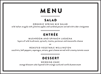 Duncan Letterpress Menu Design Small