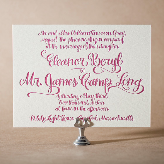 Eleanor Letterpress Invitation Design Small