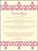 Elegant Monogram Letterpress Menu Design Small