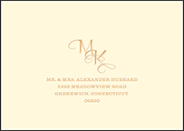 Elegant Monogram Letterpress Reply Envelope Design Small