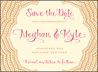 Elegant Monogram Letterpress Save The Date Design Small