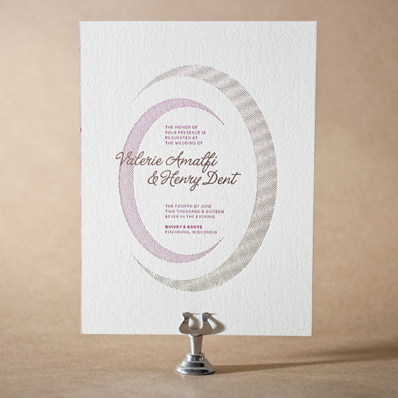 Ellisse Letterpress Invitation Design Small