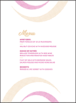 Ellisse Letterpress Menu Design Small