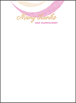 Ellisse Letterpress Thank You Card Flat Design Small