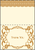 Emile Letterpress Thank You Card Fold Design Small
