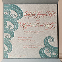 Erte Beach Letterpress Invitation Design Small