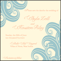 Erte Beach Letterpress Save The Date Design Small