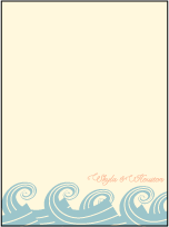 Erte Beach Letterpress Thank You Card Flat Design Small