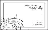 Evelyn Letterpress Reply Postcard Front Design Small