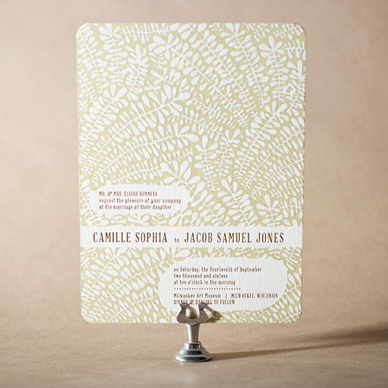 Fidelia Letterpress Invitation Design Small