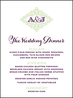 Filigree Letterpress Menu Design Small