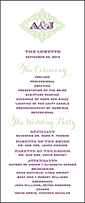 Filigree Letterpress Program Tea Design Small