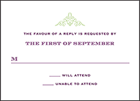 Filigree Letterpress Reply Design Small