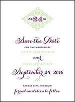 Filigree Letterpress Save The Date Design Small
