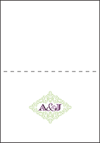 Filigree Letterpress Thank You Card Fold Design Small