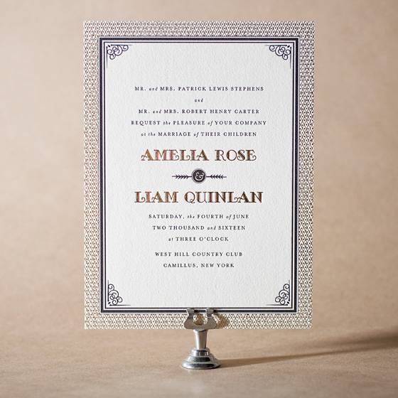 Fitzgerald Letterpress Invitation Design Small