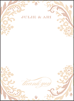 Fleur Letterpress Thank You Card Flat Design Small