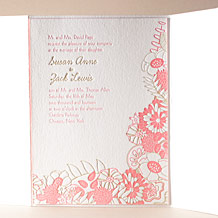 Floral Wreath Letterpress Invitation Design Small