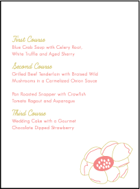 Floral Wreath Letterpress Menu Design Small