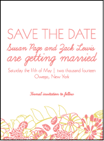 Floral Wreath Letterpress Save The Date Design Small
