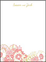 Floral Wreath Letterpress Thank You Card Flat Design Small