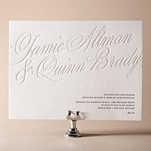 Florian Script Letterpress Invitation Design Small