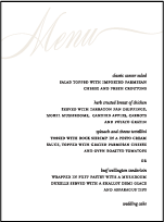 Florian Script Letterpress Menu Design Small