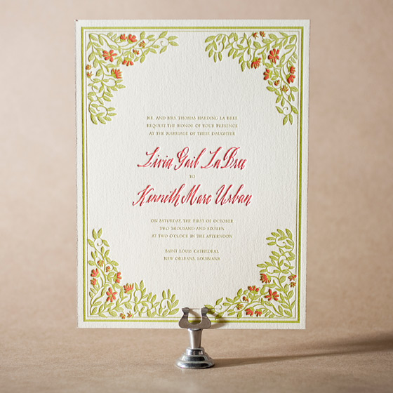 French Quarter Letterpress Invitation Design Small