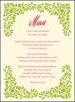 French Quarter Letterpress Menu Design Small