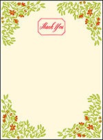 French Quarter Letterpress Thank You Card Flat Design Small