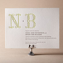 Garden Vine Letterpress Invitation Design Small