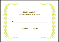 Garden Vine Letterpress Reply Design Small