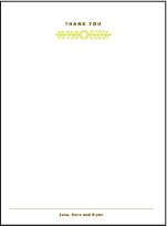 Garden Vine Letterpress Thank You Card Flat Design Small