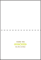 Garden Vine Letterpress Thank You Card Fold Design Small