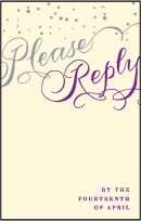 Gilded Romance Letterpress Reply Postcard Front Design Small