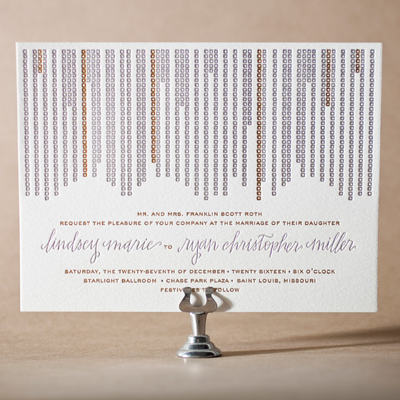 Glitterati Letterpress Invitation Design Small