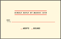Gotham Letterpress Reply Postcard Front Design Small