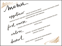 Gracieux Letterpress Menu Design Small