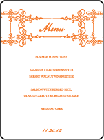 Greenwich Letterpress Menu Design Small