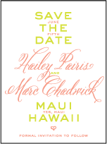 Hailey Modern Letterpress Save The Date Design Small