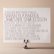 Handdrawn Letterpress Invitation Design Small