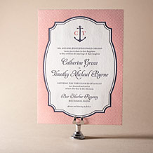 Harbor Beach Letterpress Invitation Design Small