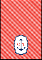 Harbor Beach Letterpress Thank You Card Fold Design Small