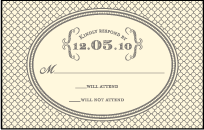 Harlow Letterpress Reply Postcard Front Design Small