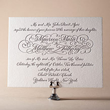Hayes Calligraphy Letterpress Invitation Design Small