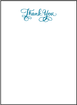 Helena Letterpress Thank You Card Flat Design Small